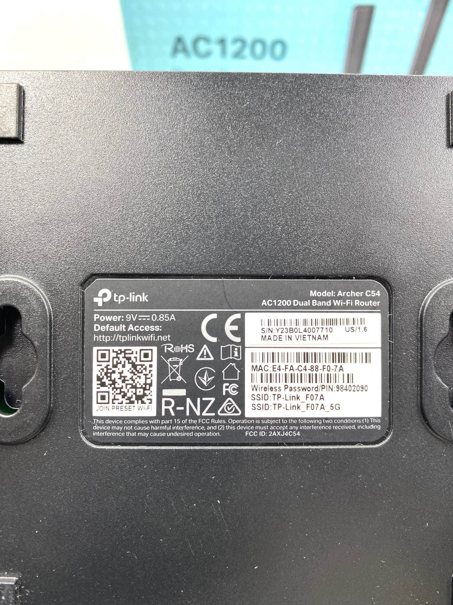 Router WiFi TP-Link AC1200 Dual Band c/ Caja
