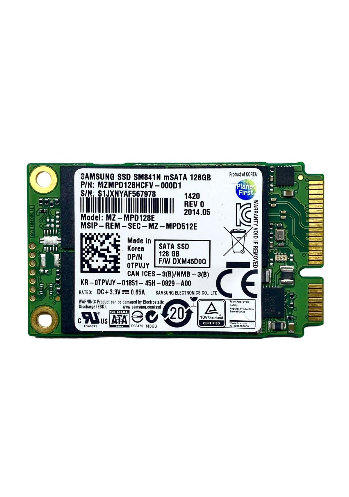 Disco Duro Sólido Samsung 128GB mSATA SATA 6Gb/s