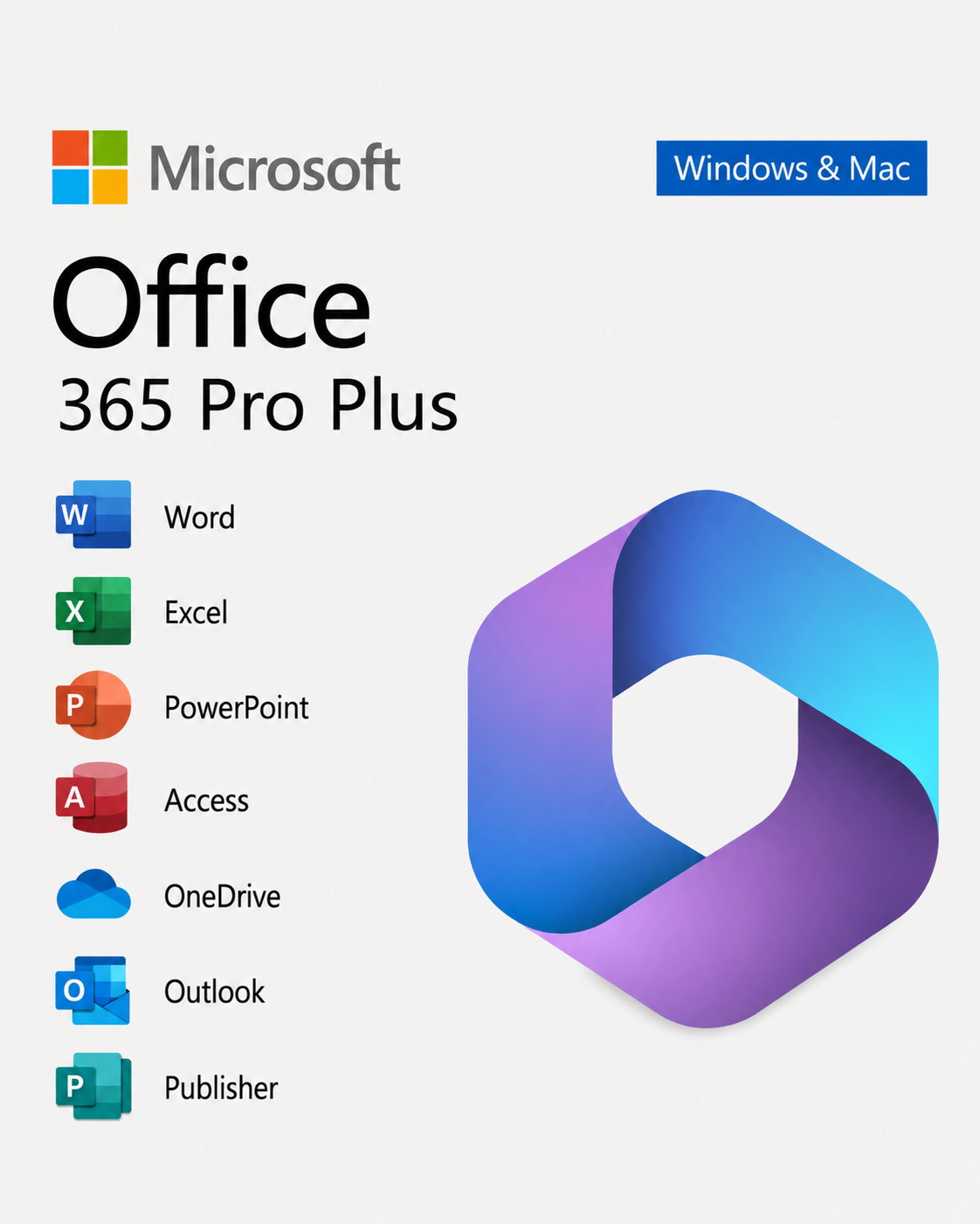 Licencia Microsoft Office 365 Pro Plus 5 Dispositivos Windows / Mac / Android