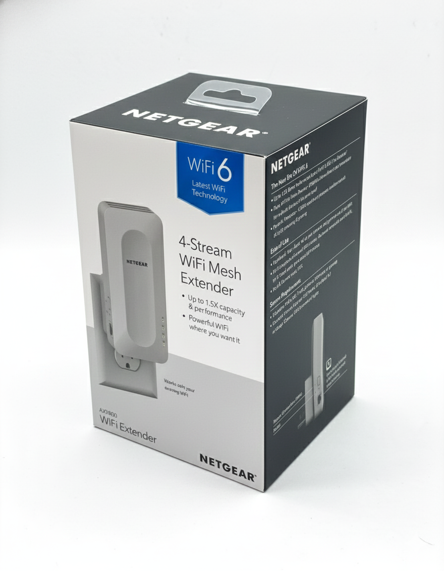 Extensor Wi-Fi Netgear EAX15-100NAR AX1800 6 Mesh Wall Plug