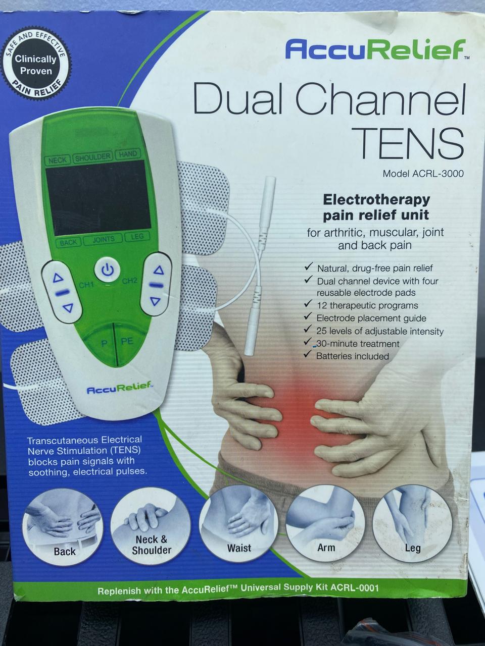 Sistema de Alivio de Dolor AccuRelief TENS ACRL-300 para Dolor de Espalda, Cuello y Corporal