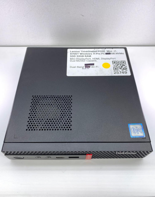 Lenovo ThinkStation P330 Mini Core i7-8700T 32GB RAM DDR4 512GB NVMe SSD WINDOWS 11 PRO