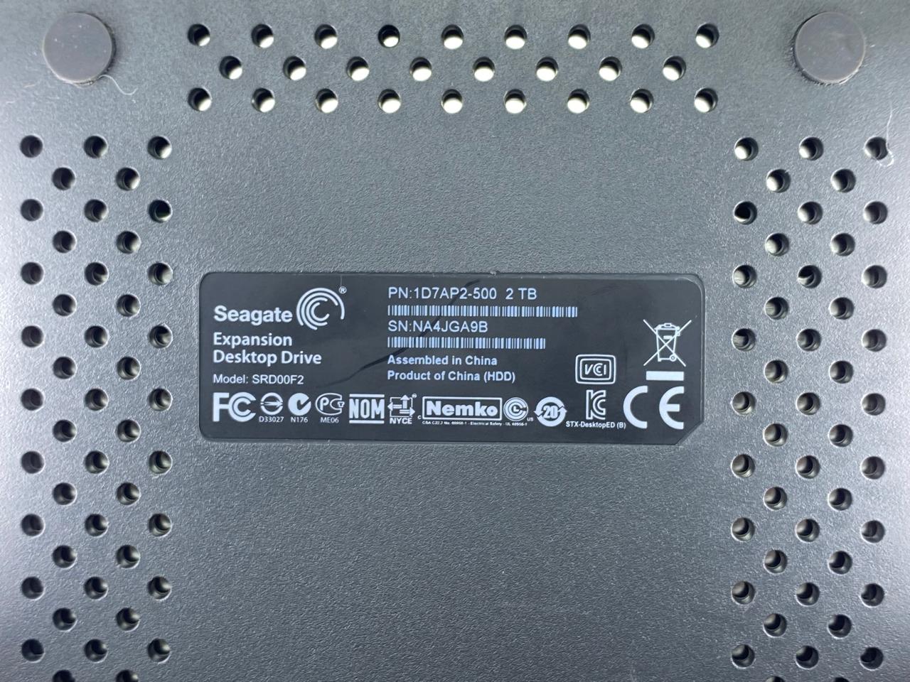 Disco Duro Externo Seagate 2TB USB 3.0 Escritorio SRD00F2 c/ Adaptador & SATA