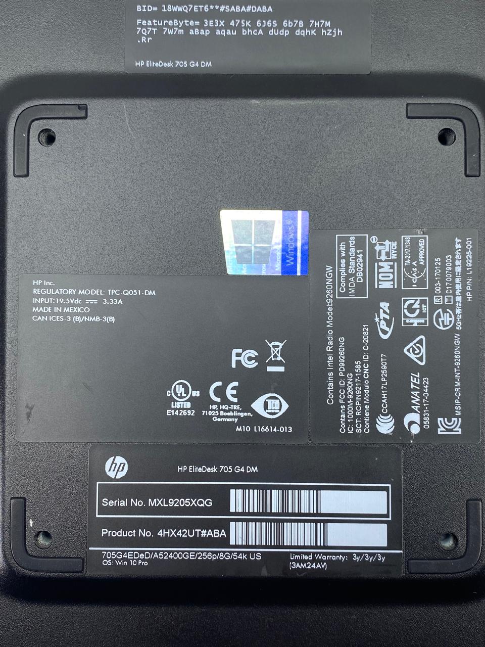 Desktop HP EliteDesk 705 G4 Mini Ryzen 5 PRO 2400GE 16GB RAM DDR4 480GB SSD WINDOWS 11 PRO c/ adaptador
