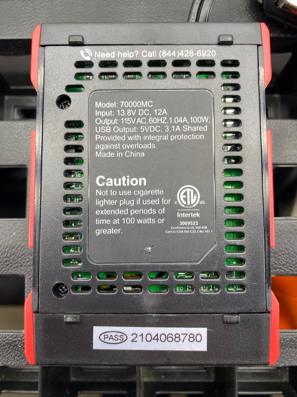 Intertek EverStart 70000MC 100W Vehicle Power Inverter AC/DC