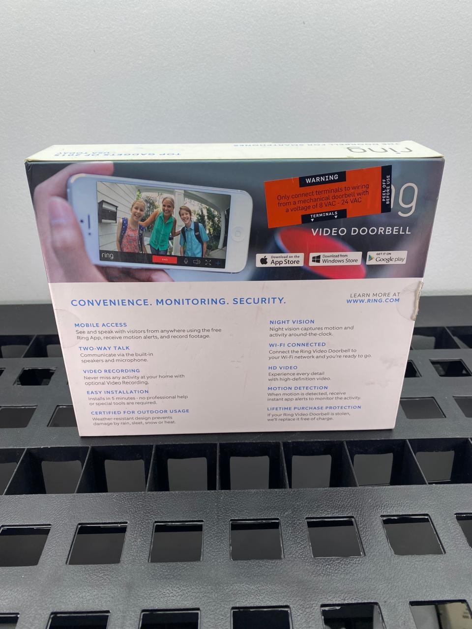 Timbre Ring Video Doorbell HD Wi-Fi Detección de movimiento c/ adaptador de corriente