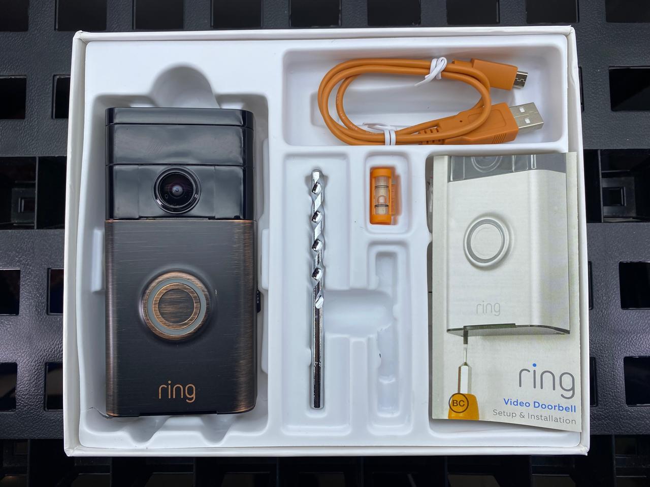 Timbre Ring Video Doorbell HD Wi-Fi Detección de movimiento c/ adaptador de corriente