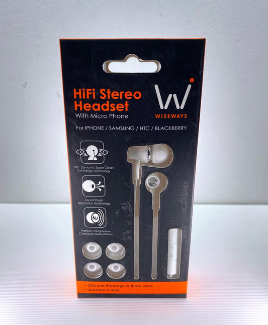 Audífonos con Cable Wiseways HiFi Estéreo c/ Micrófono Nuevos
