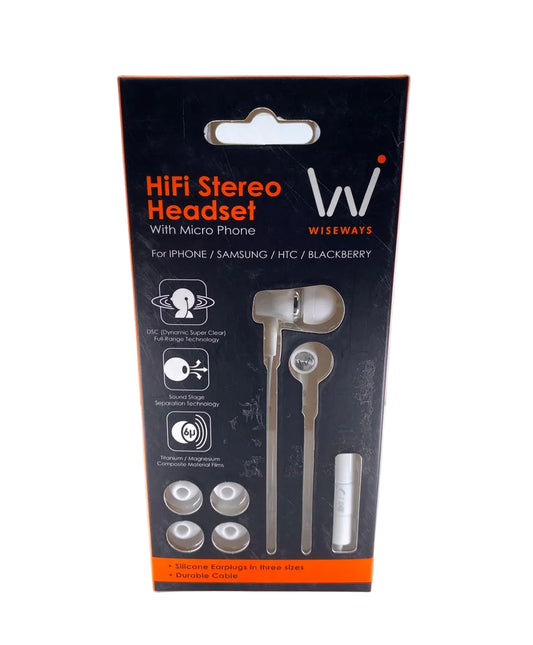 Audífonos con Cable Wiseways HiFi Estéreo c/ Micrófono Nuevos