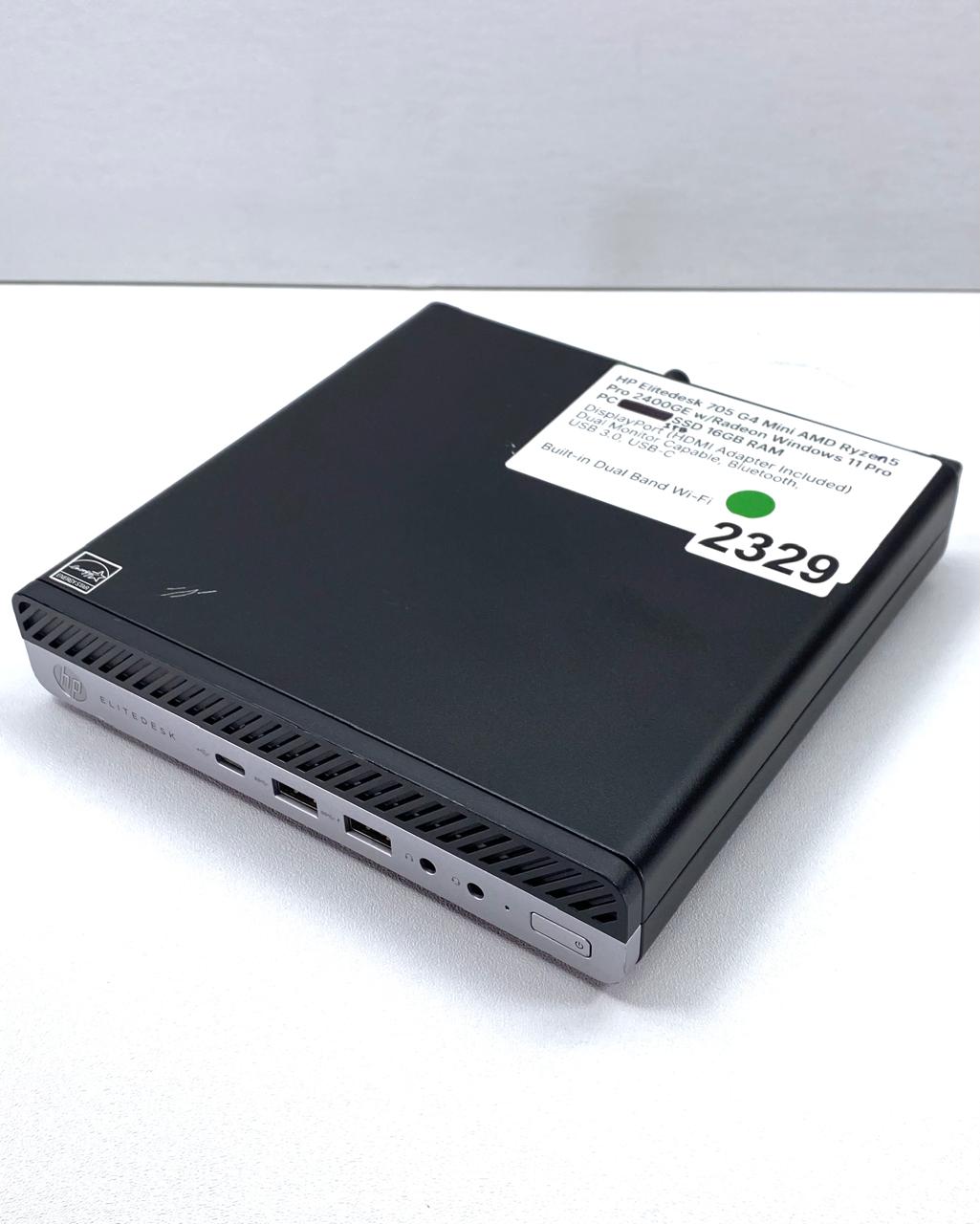 Desktop HP EliteDesk 705 G4 Mini Ryzen 5 PRO 2400GE 16GB RAM DDR4 480GB SSD WINDOWS 11 PRO c/ adaptador