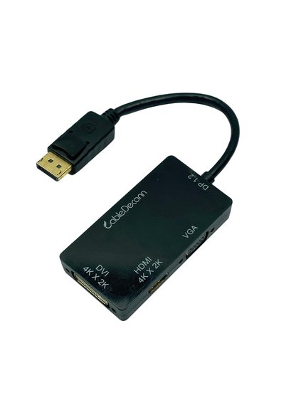 Adaptador CableDeconn DisplayPort a HDMI DVI VGA 3 en 1