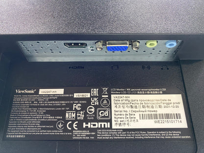 Monitor ViewSonic VA2247-mh 22" (FHD) 100Hz HDMI VGA c/ Altavoces