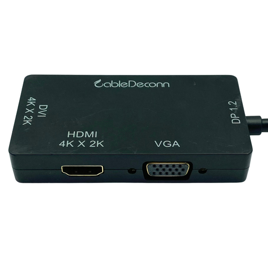 Adaptador CableDeconn DisplayPort a HDMI DVI VGA 3 en 1
