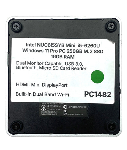 Desktop Intel NUC6i5SYB Core i5-6260U 16GB RAM DDR4 250GB M.2 SSD WINDOWS 11 PRO c/ adaptador