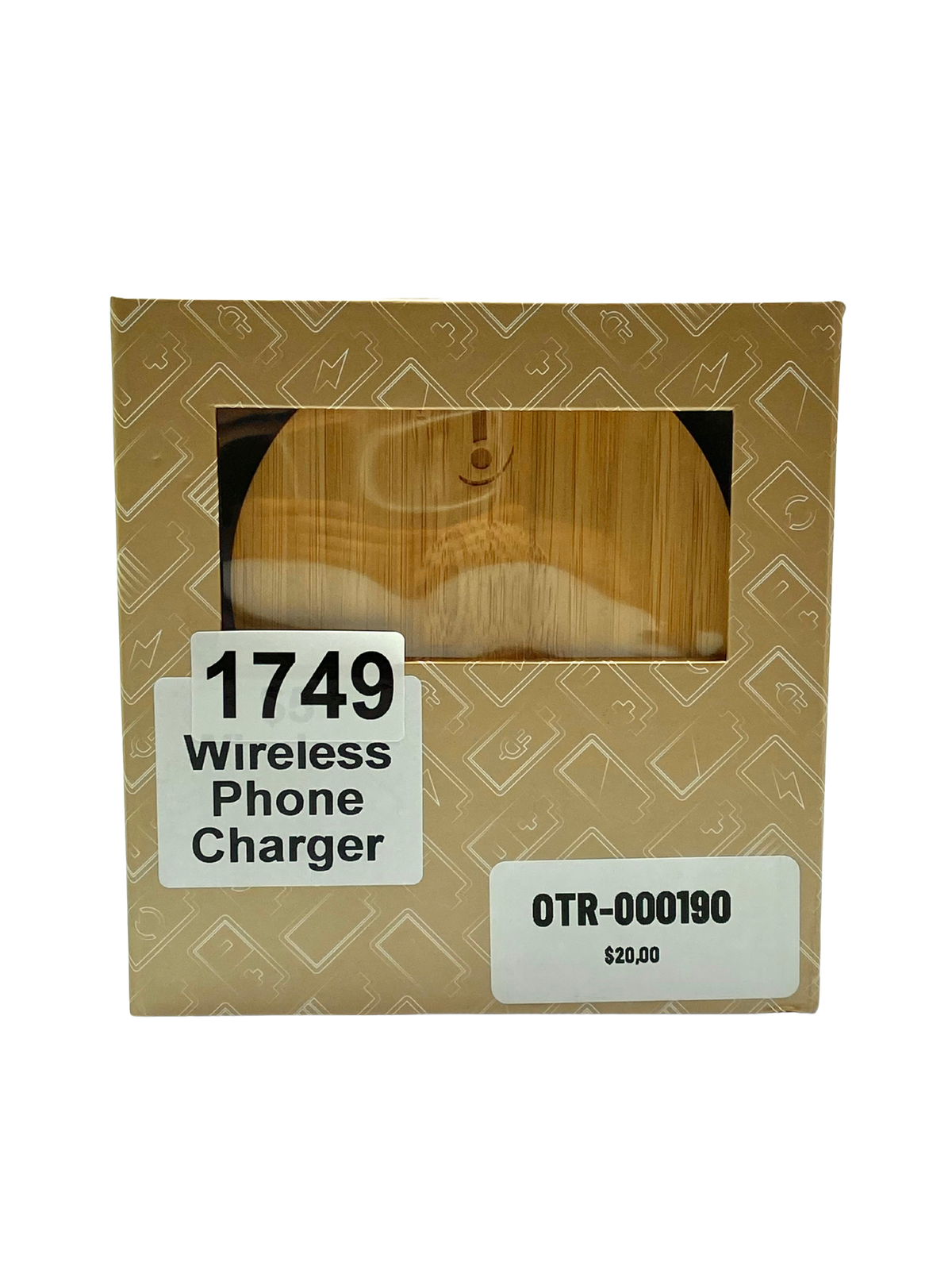 Cargador Inalámbrico Bambú Leed's 7143-21NT c/ cable y caja