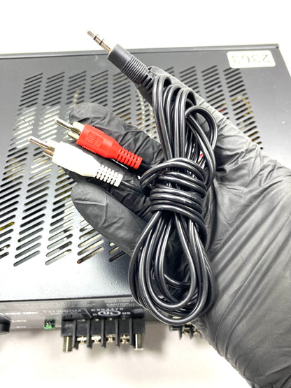 Amplificador Paging PASO Aiphone T3130BGM 30W RMS 4 Canales c/ Cable Auxiliar