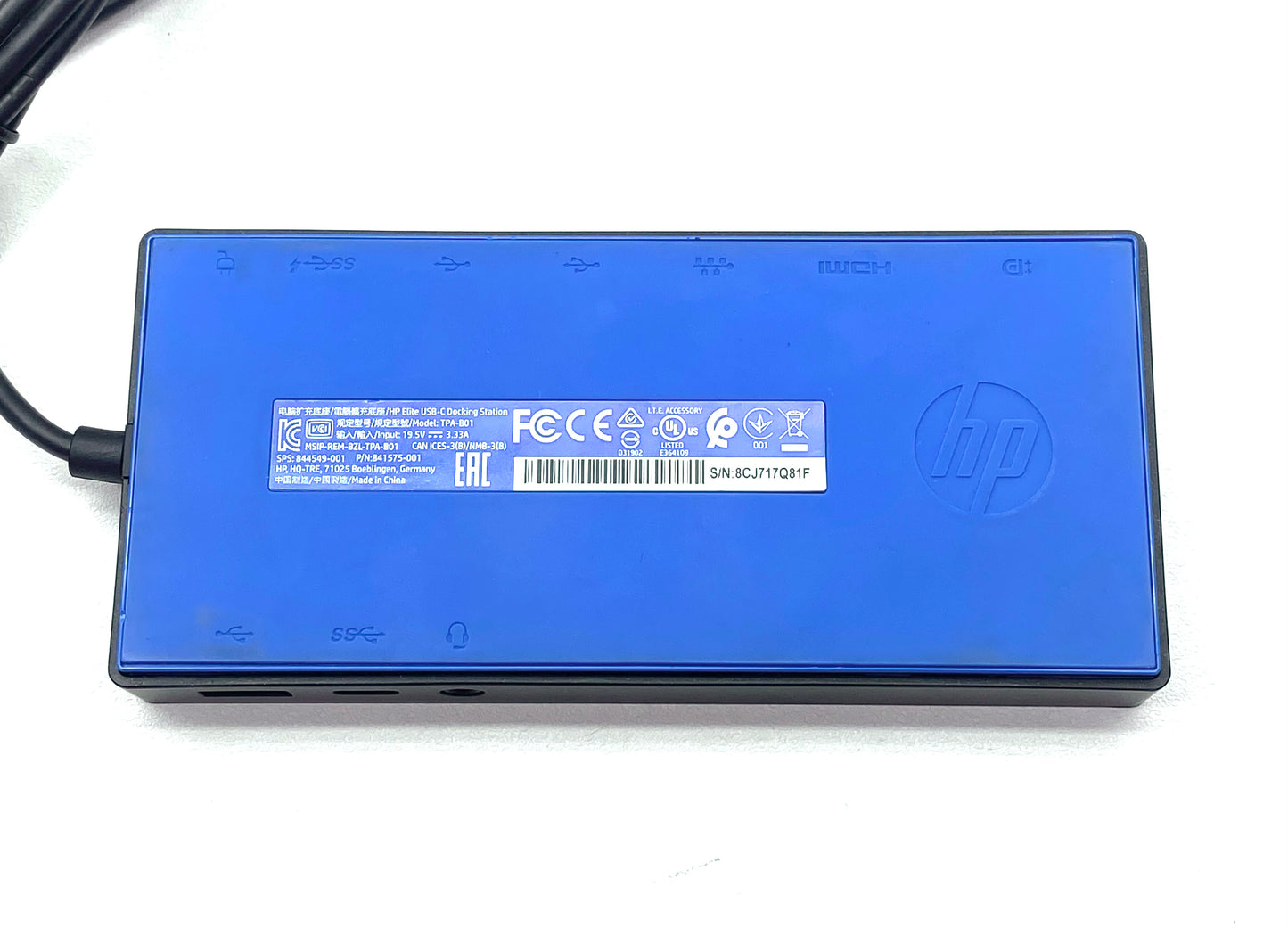 Docking Station HP TPA-B01 c/ Cargador HP Original 65W