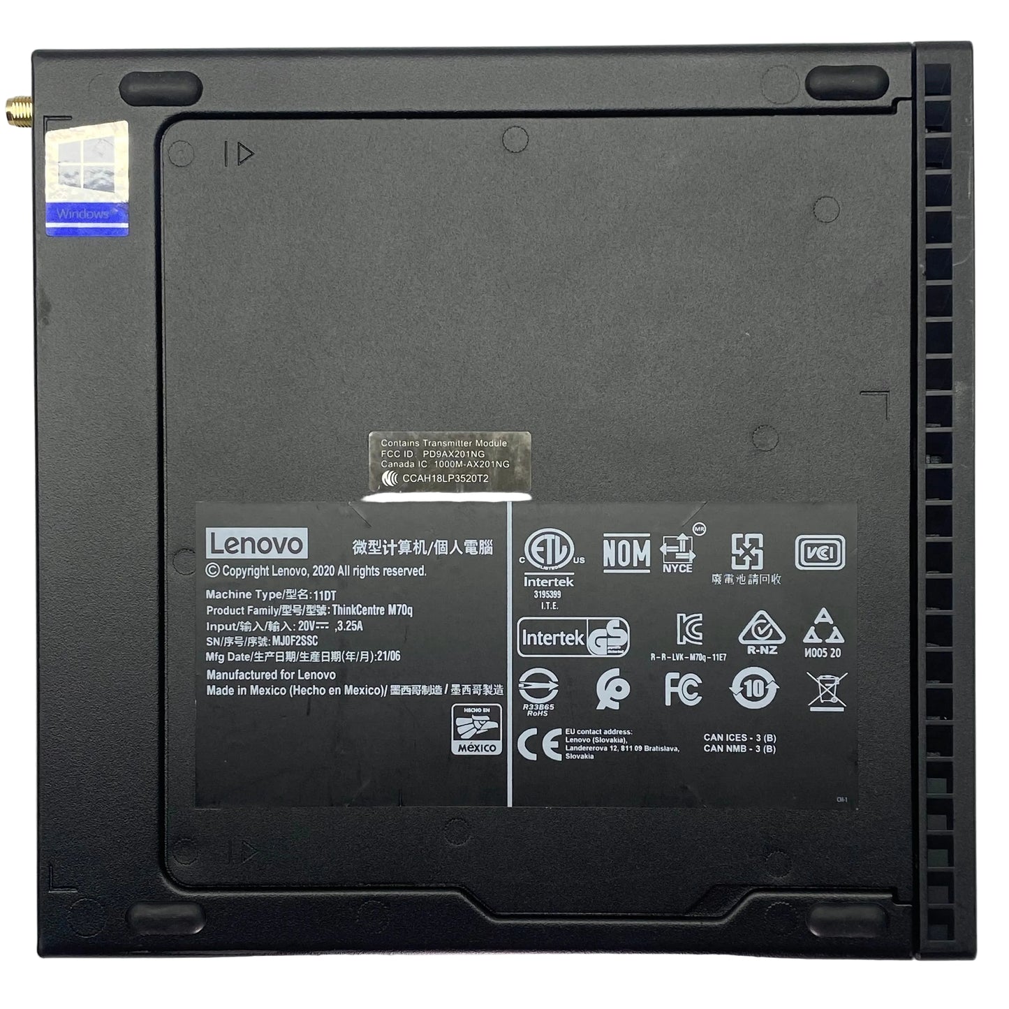 Desktop Lenovo ThinkCentre M720q 11DT USFF i5-10400T 16GB 256GB M.2 SSD WINDOWS 11 PRO c/ adaptador