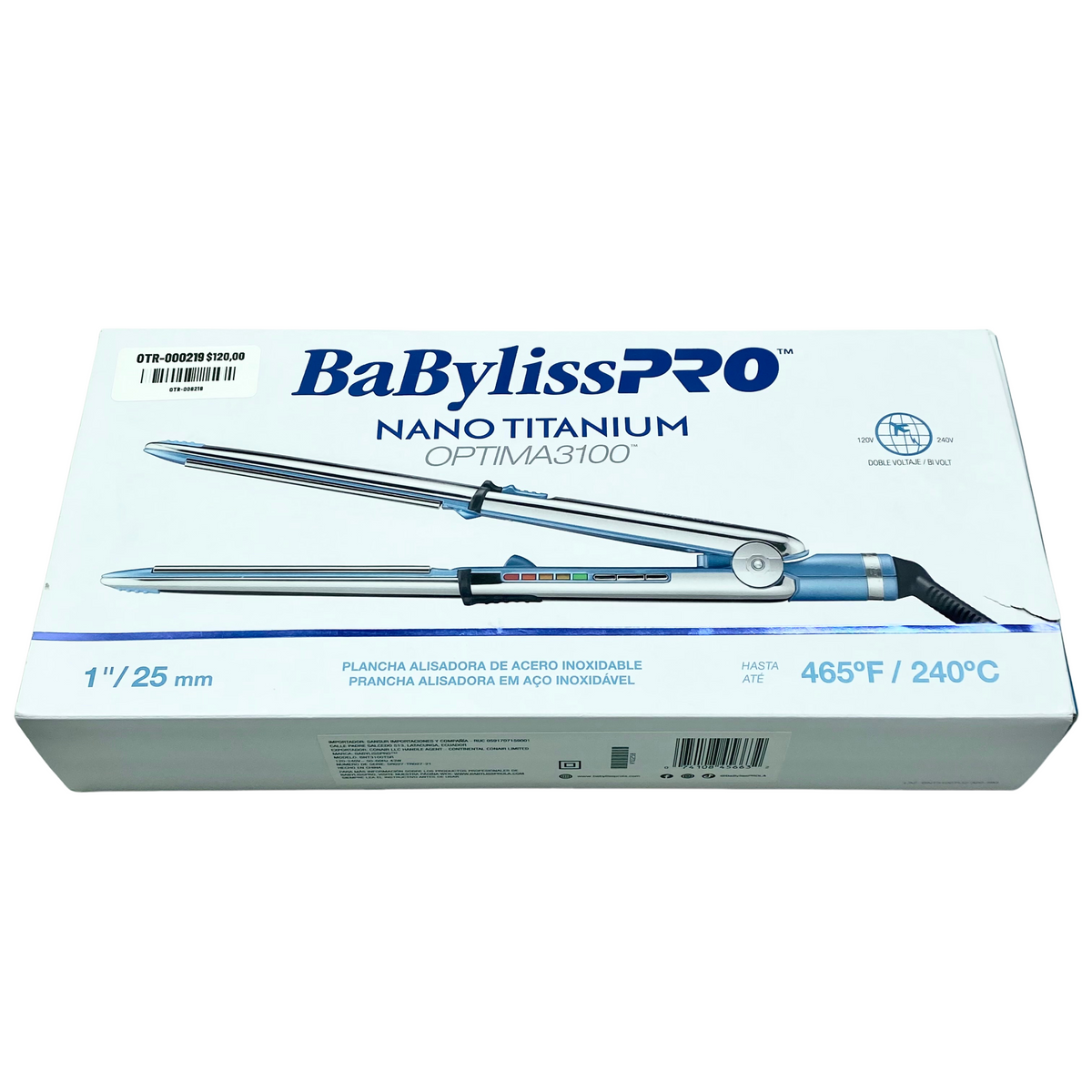 Plancha BaBylissPRO Optima 3100 Nano Titanium BNT3100TSR c/ caja