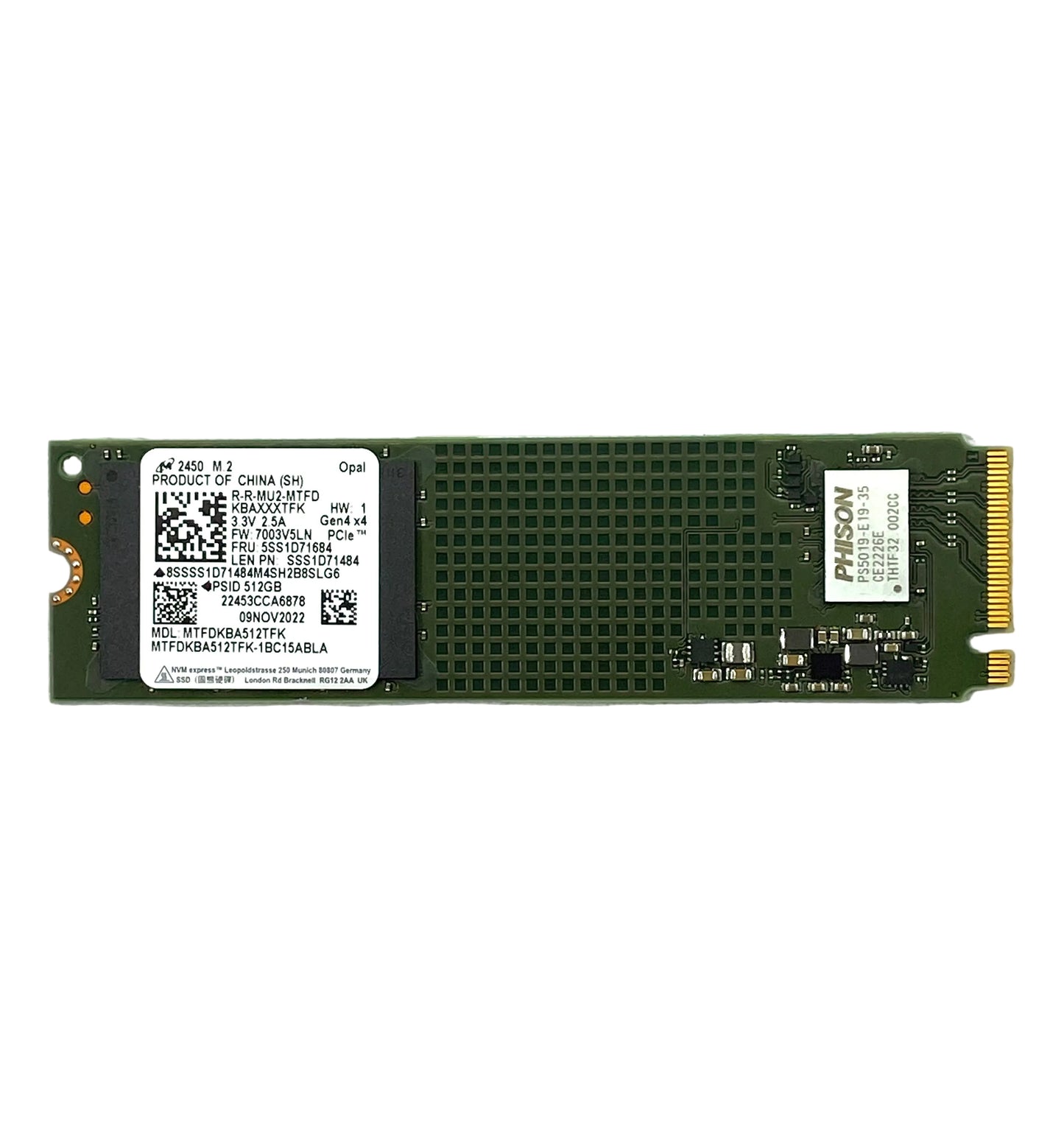 Disco Sólido Micron SSD M.2 NVMe Gen4 512GB