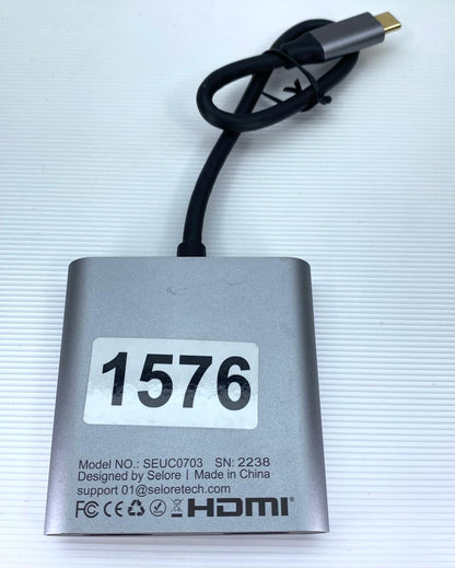 Adaptador Selore S-Global SEUC0703 USB-C a Doble HDMI 4K