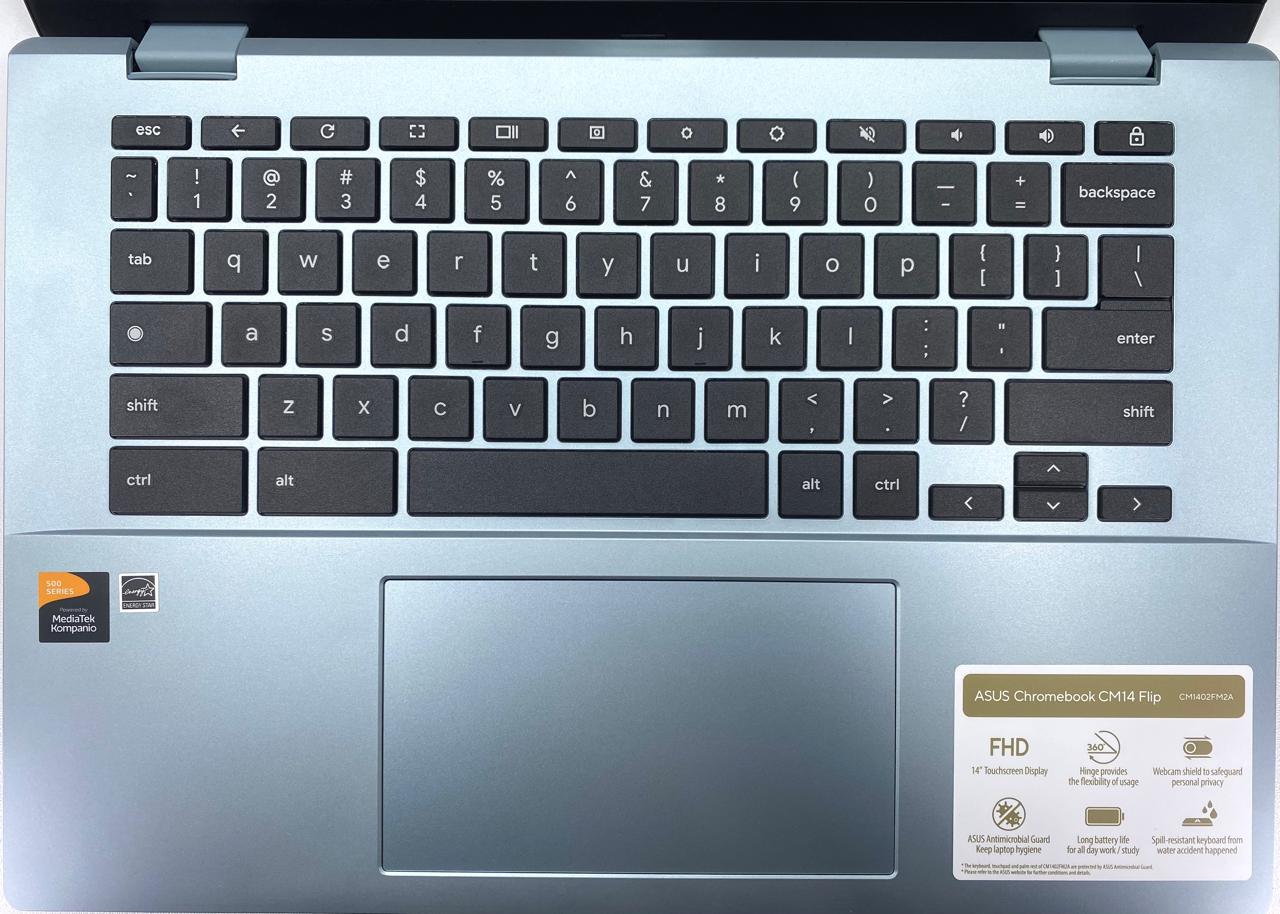 Laptop ASUS Flip CM1402FM2A 14" 1920x1080 (FHD) MediaTek Kompanio 520 4GB RAM LPDDR4X 64GB eMMC CHROMEOS c/ cargador