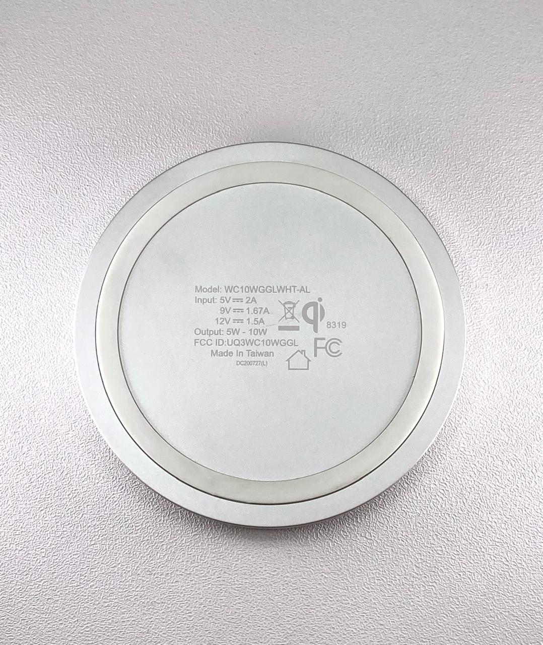 Cargador Inalámbrico Verizon WC10WGGLWHT-AL c/ Adaptador de Corriente