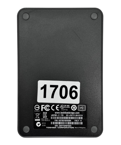 Disco Duro Externo HDD 1TB USB 3.0 Toshiba HDTB210XK3BA c/ cable