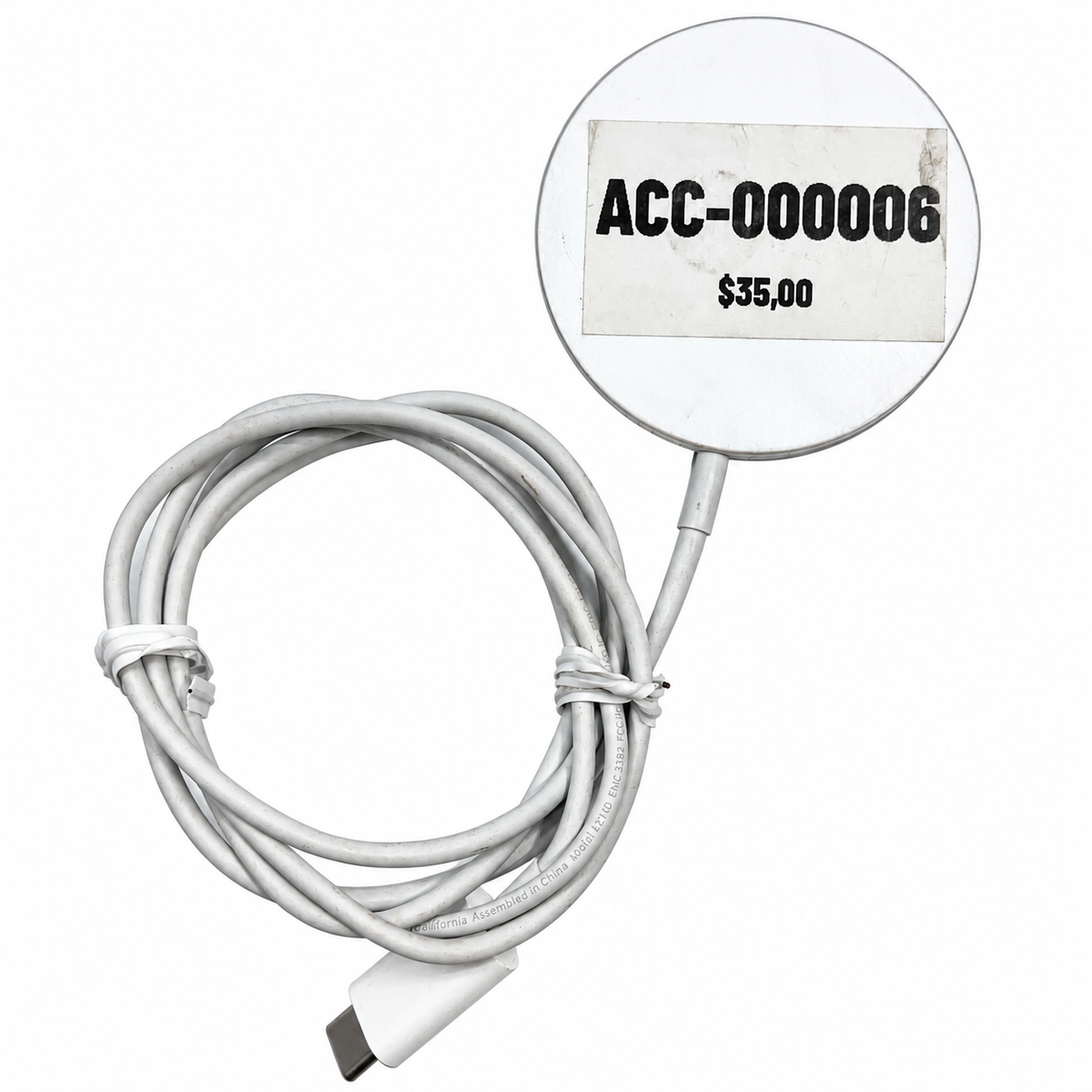 Cargador Apple MagSafe Inalámbrico c/ adaptador A2305 USB-C 20W